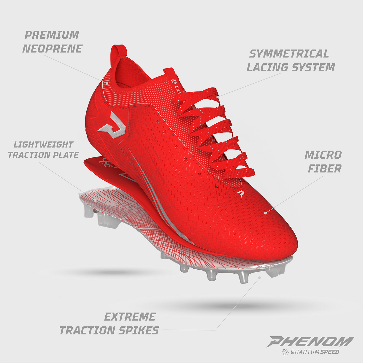 QUANTUM SPEED: FOOTBALL CLEATS - RED