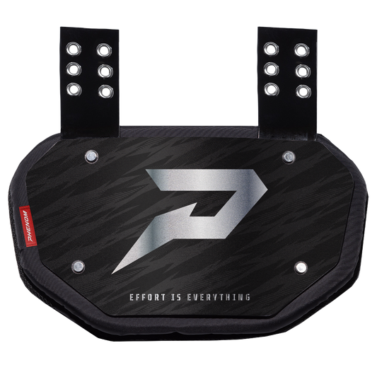 PHENOM ELITE FOOTBALL BACK PLATE - BLACK WITH CHROME P LOGO