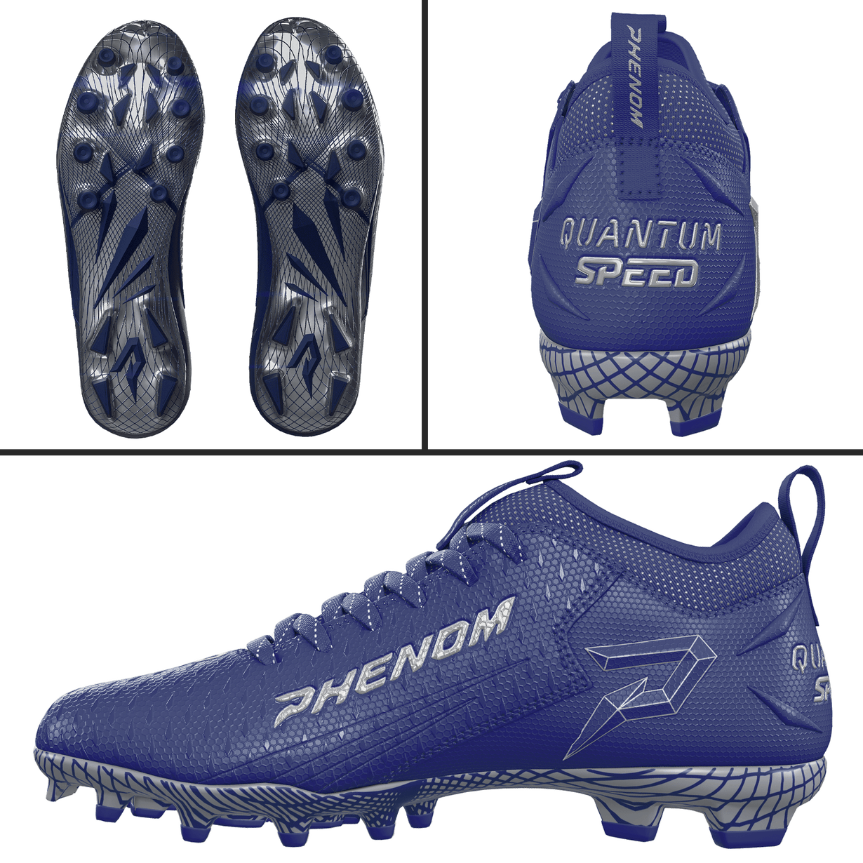 PHENOM ELITE QUANTUM SPEED 2.0 FOOTBALL CLEATS - TEAM COLORS