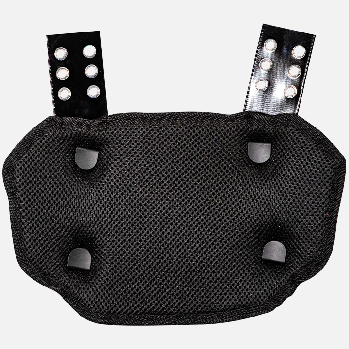 PHENOM ELITE FOOTBALL BACK PLATE - BLACK WITH CHROME P LOGO
