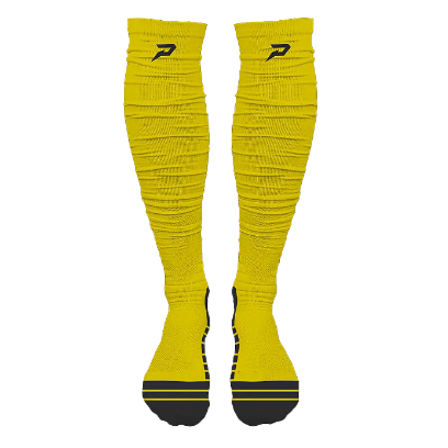 PHENOM ELITE 'QUANTUM KNIT' EXTRA LONG PADDED SCRUNCH SOCKS - YELLOW