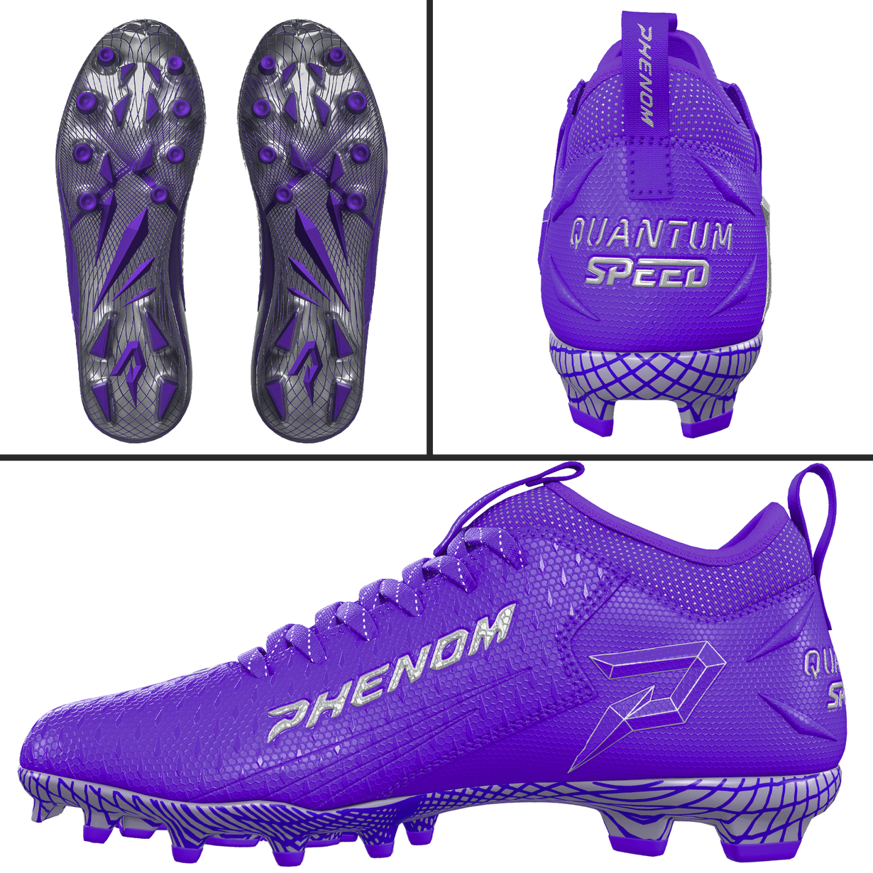 PHENOM ELITE QUANTUM SPEED 2.0 FOOTBALL CLEATS - TEAM COLORS