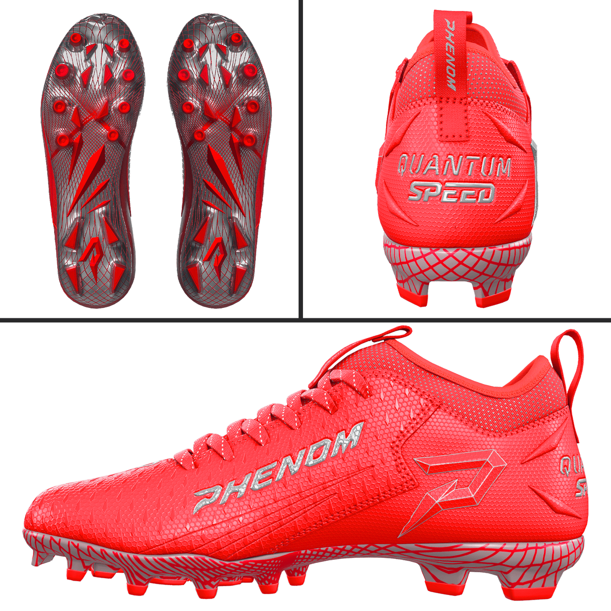 PHENOM ELITE QUANTUM SPEED 2.0 FOOTBALL CLEATS - TEAM COLORS
