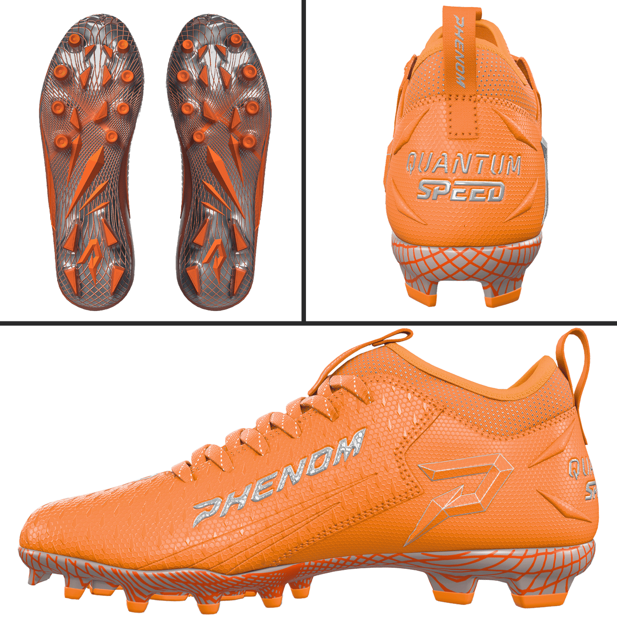 PHENOM ELITE QUANTUM SPEED 2.0 FOOTBALL CLEATS - TEAM COLORS