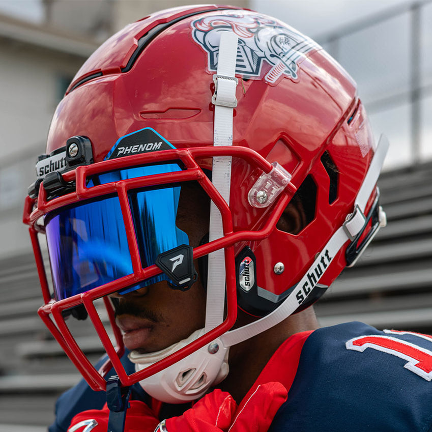 FOOTBALL VISOR - QVZN 2.0 BY PHENOM ELITE - ELECTRIC BLUE