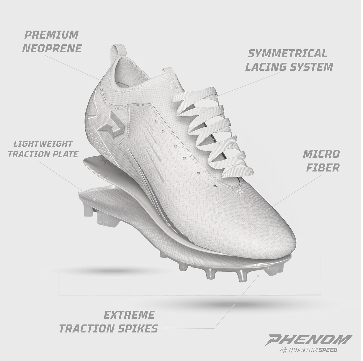 QUANTUM SPEED: FOOTBALL CLEATS - WHITE