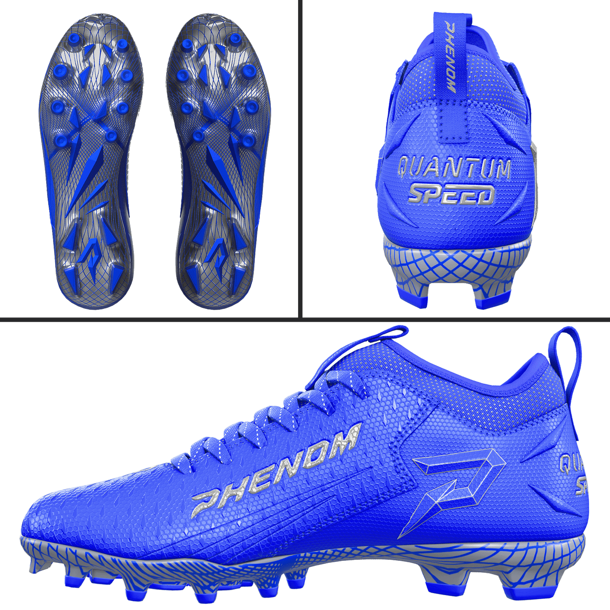PHENOM ELITE QUANTUM SPEED 2.0 FOOTBALL CLEATS - TEAM COLORS