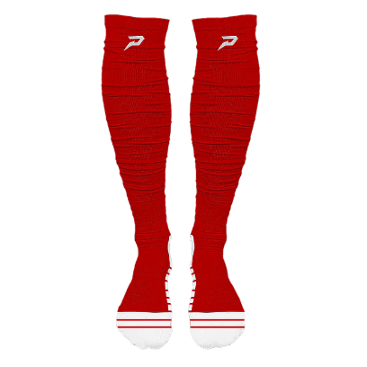 PHENOM ELITE 'QUANTUM KNIT' EXTRA LONG PADDED SCRUNCH SOCKS - RED