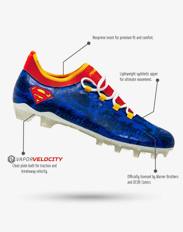 Superman Football Cleats - Velocity 2.0 by Phenom Elite