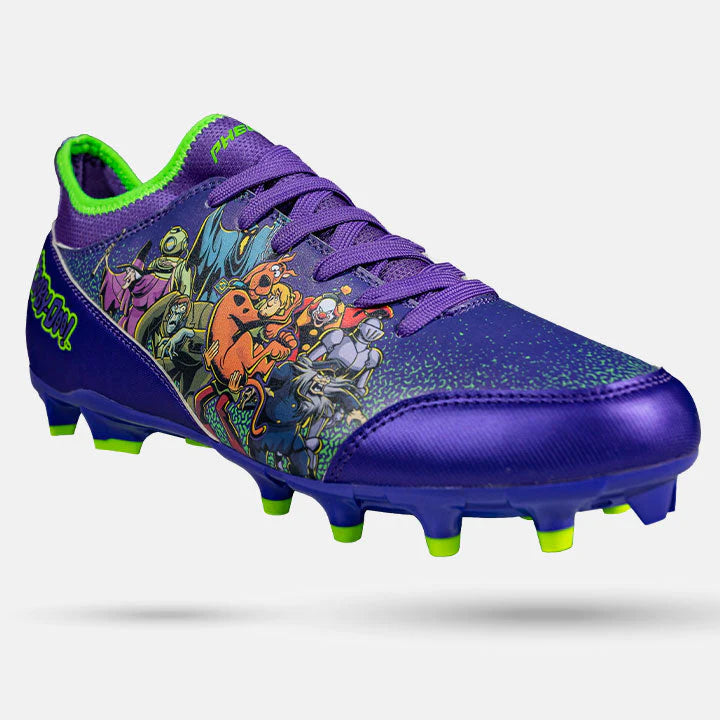 SCOOBY-DOO 'UNMASKED' PURPLE YOUTH FOOTBALL CLEATS - VELOCITY 3.0 BY PHENOM ELITE